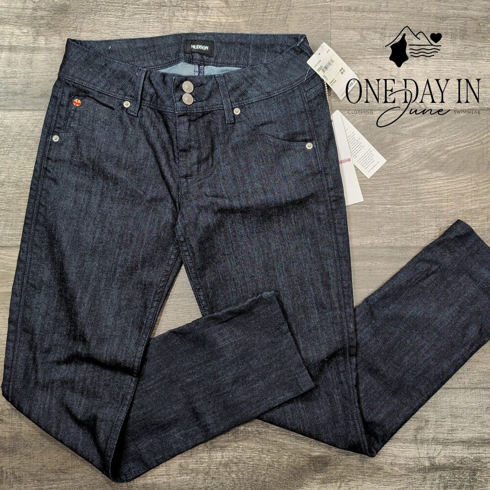 Hudson Collin Skinny Jeans Mare Dark Wash Flap Pocket NWT $189 Size 4 (27)